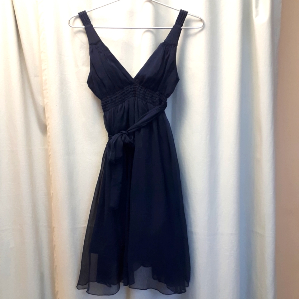 Costa Blanca Dark Blue Sheer fabric Dress,Size S